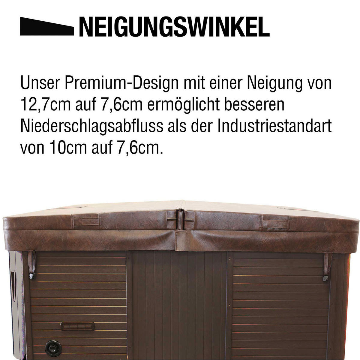 WHIRLPOOL ISOLIERABDECKUNG Kingston/Alberta schwarze Whirlpool-Abdeckung - Schwarz, Leder (216/240cm) - Canadian Spa Company