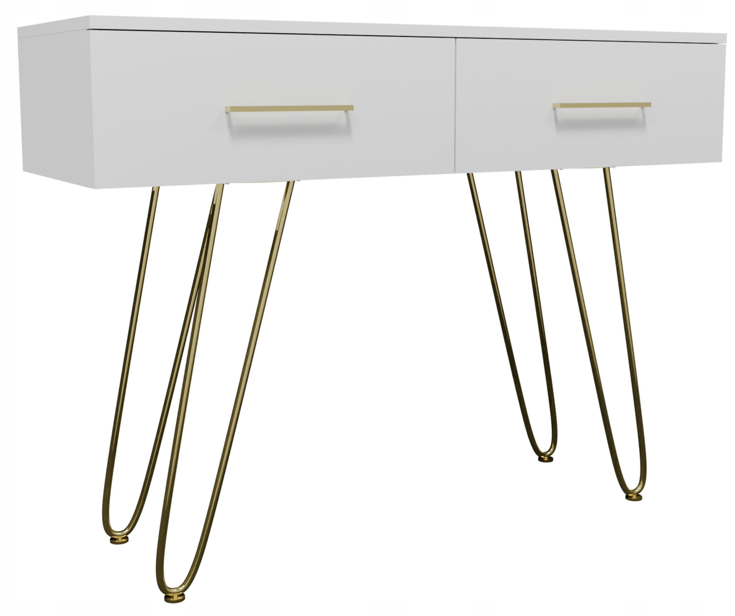 SCHMINKTISCH CR3-C1 Weiß-Golden 100/37/76 cm - Goldfarben/Weiß, Holzwerkstoff (100/76/37cm)