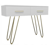 SCHMINKTISCH CR3-C1 Weiß-Golden 100/37/76 cm - Goldfarben/Weiß, Holzwerkstoff (100/76/37cm)