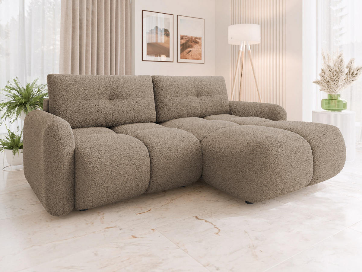 ECKSOFA Sandy - Hellbraun/Schwarz, Holz/Kunststoff (238/165cm) - MIRJAN24