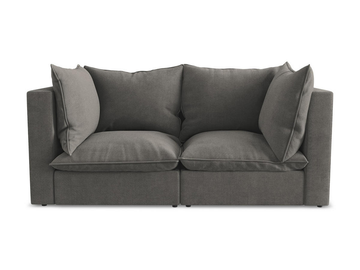 2-SITZER SOFA Strukturstoff Grau - Dunkelgrau/Schwarz, Holzwerkstoff/Kunststoff (180/77/90cm) - Makamii