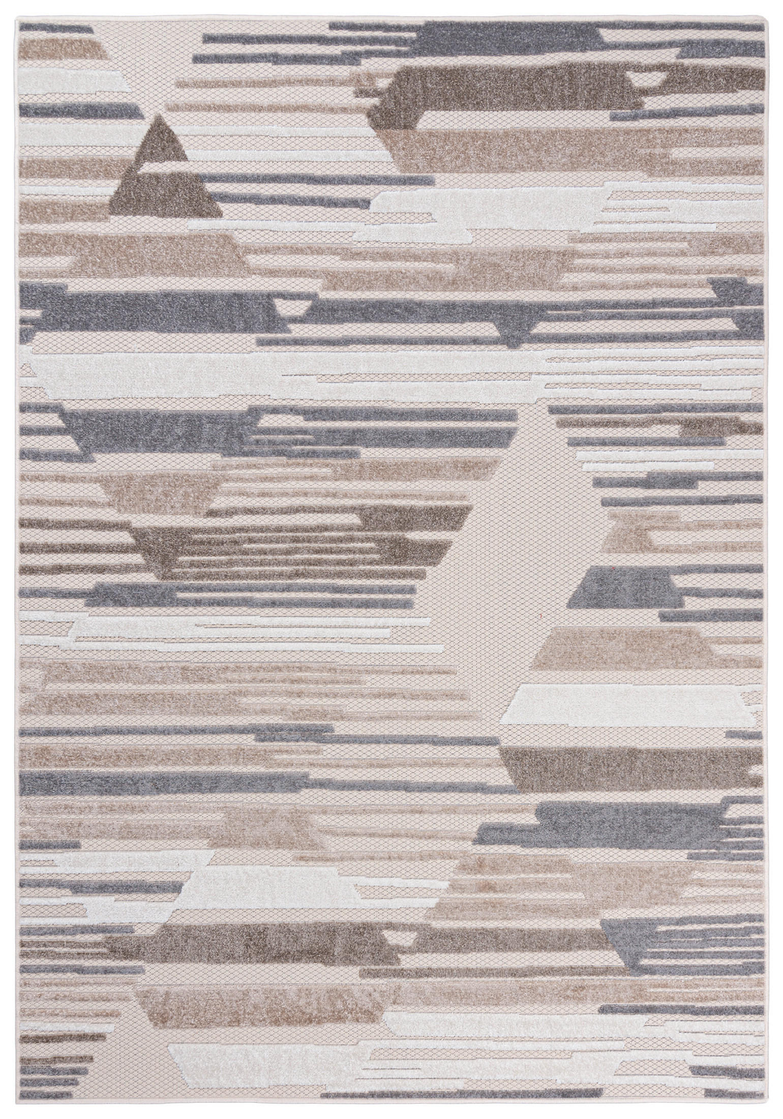 TEPPICH In-Outdoor Beige Abstract - Kurzflor Rechteckig Creme - 160 x 230 cm - Beige/Creme, Textil (160/230cm) - Mazovia