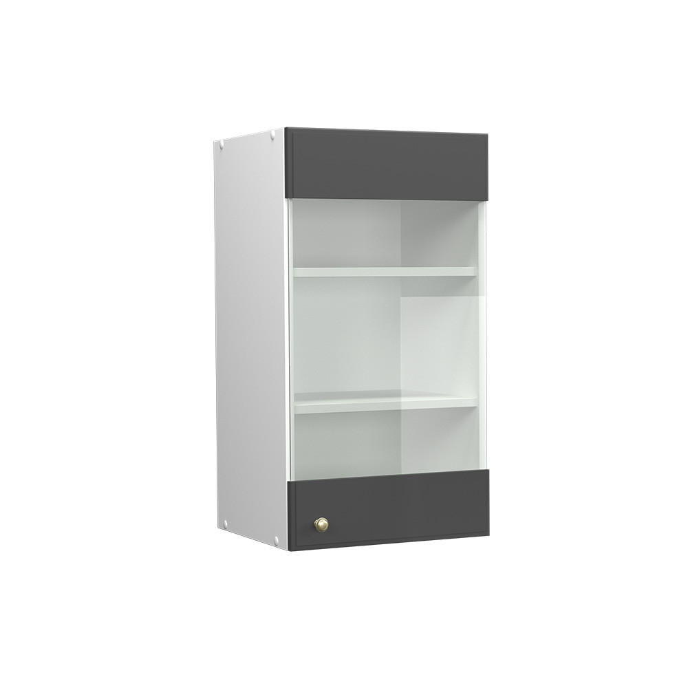 KÜCHENGLASSCHRANK Fame-Line Anthrazit-Gold 40 cm - Anthrazit/Weiß, Holzwerkstoff (40/72/34.1cm) - Vicco
