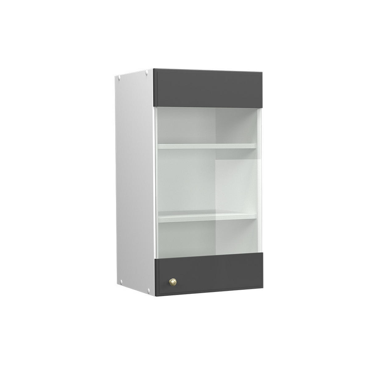 KÜCHENGLASSCHRANK Fame-Line Anthrazit-Gold 40 cm - Anthrazit/Weiß, Holzwerkstoff (40/72/34.1cm) - Vicco