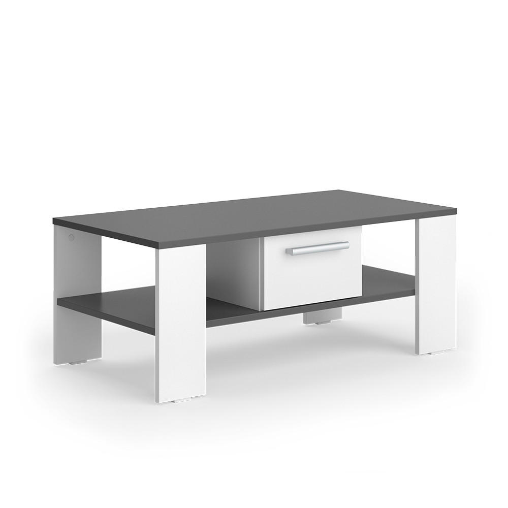 COUCHTISCH Wilmut Anthrazit/Weiß 89.8 x 46.4 cm mit Schublade - Anthrazit/Weiß, Holzwerkstoff (46.4/89.8/35.8cm) - Vicco