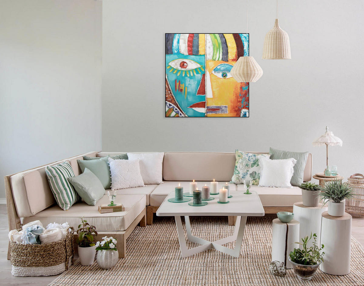 ACRYLBILD HANDGEMALT 80/80 cm - Multicolor, Holz/Textil (80/80cm) - KUNSTLOFT