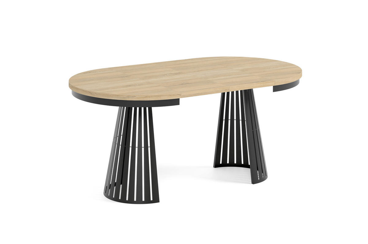 ESSTISCH Cone Bis - Schwarz/Sonoma Eiche, Holzwerkstoff/Metall (100/100/76cm) - Meblini