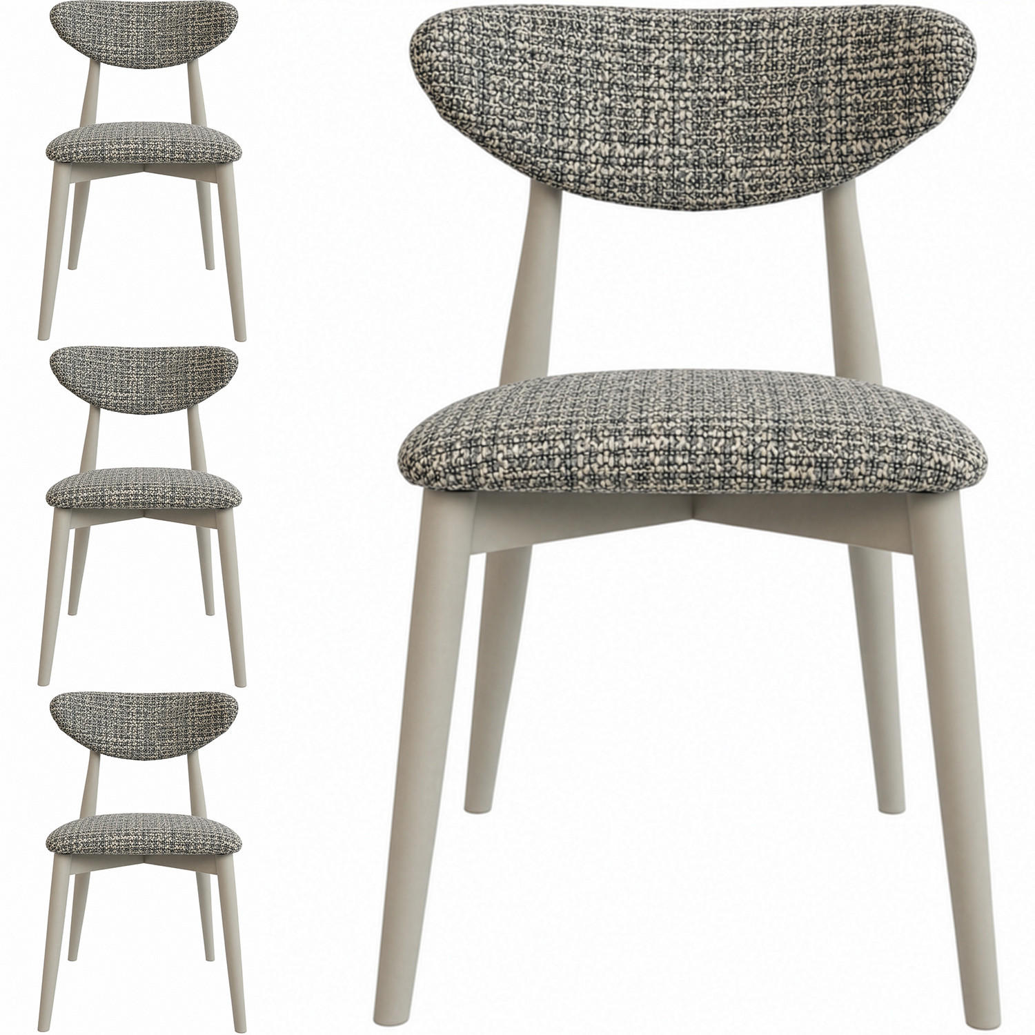 WFL Group Polsterstuhl Grau 53x79x49 cm