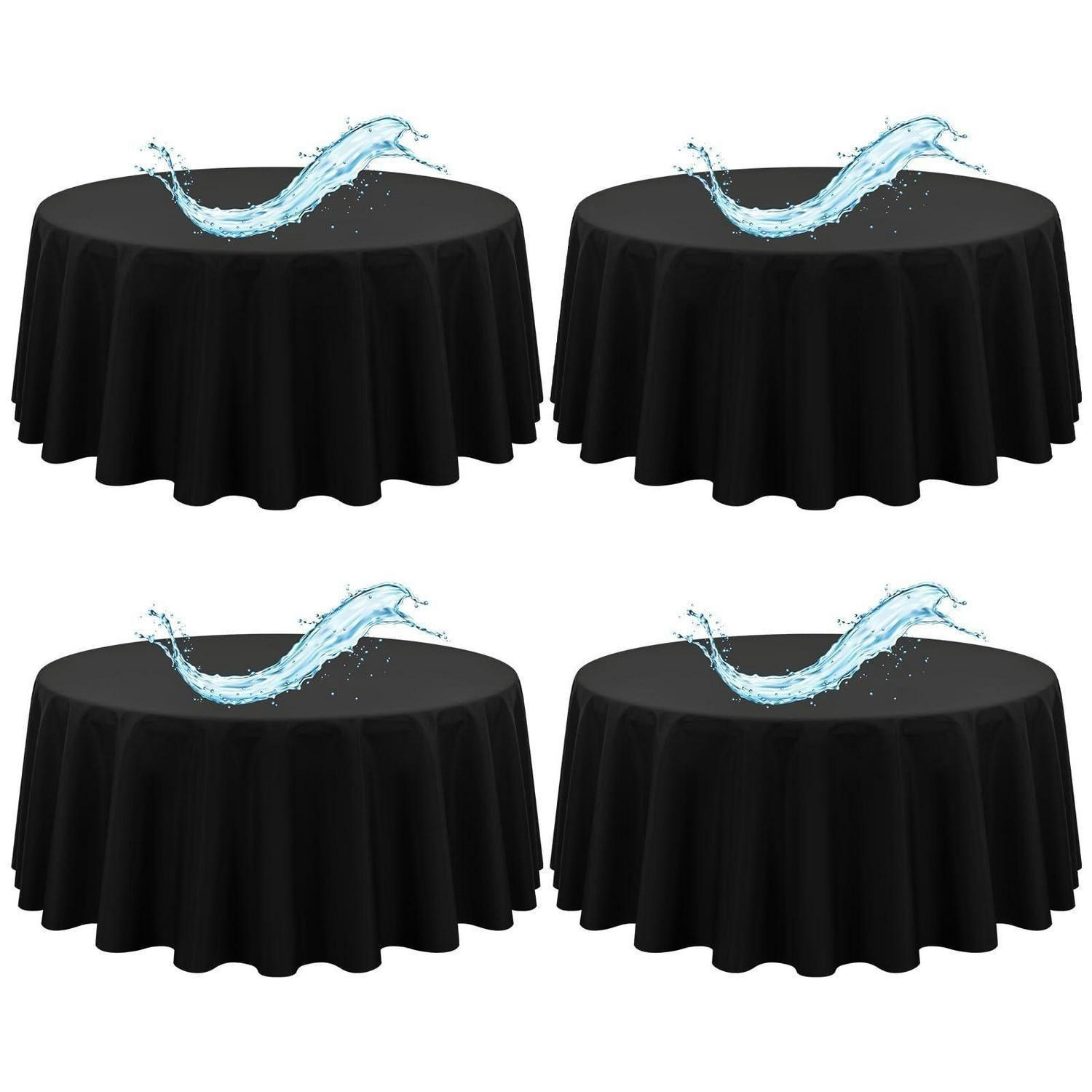 TISCHDECKE rund 4er Set Schwarz 229 cm - Schwarz, Textil (229/229/1.5cm)