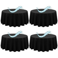 TISCHDECKE rund 4er Set Schwarz 229 cm - Schwarz, Textil (229/229/1.5cm)
