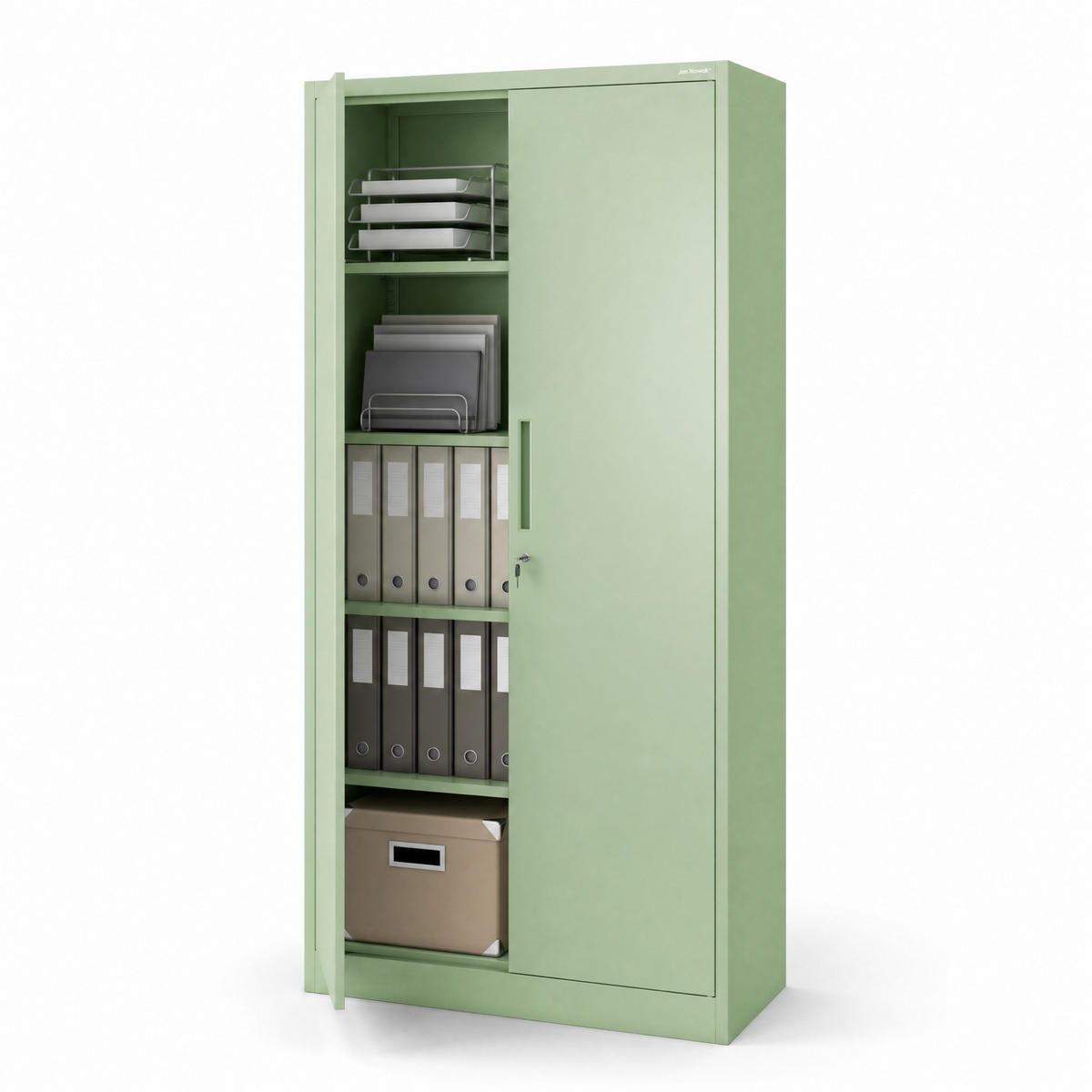 AKTENSCHRANK JAN 185x90x45 cm - Grün, Metall (90/185/40cm) - Jan Nowak