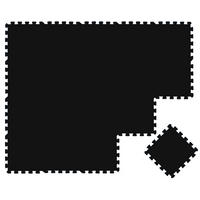 SPIELMATTE ab Null - 180/90 cm Puzzlematte Schwarz - Schwarz, Kunststoff (30/30cm) - Littletom