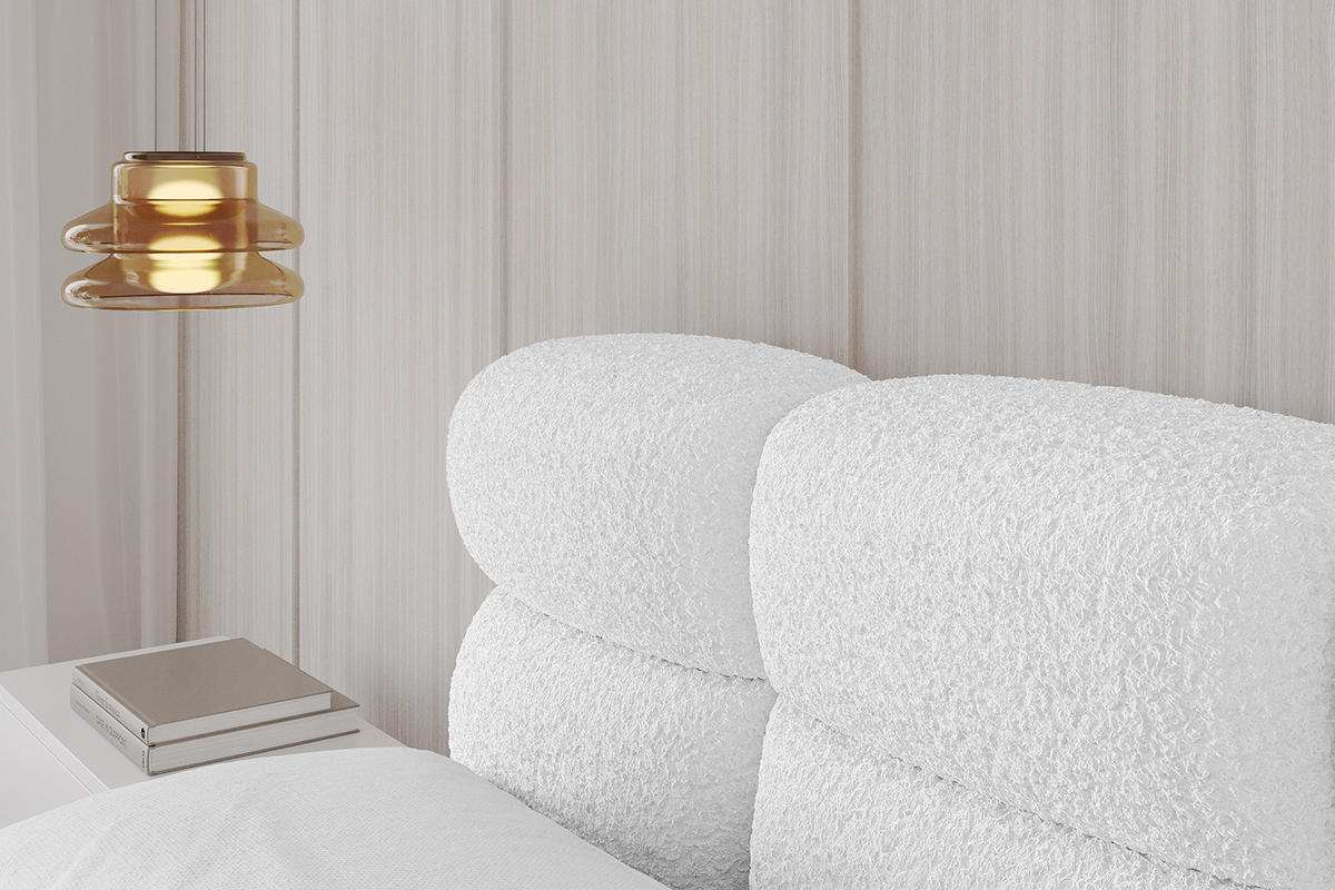 POLSTERBETT mit Bettkasten und Lattenrost, Boxbett ohne Matratze - NOMA 160x200 Weiß - Weiß, Holzwerkstoff/Textil (160/200cm) - ALTDECOR