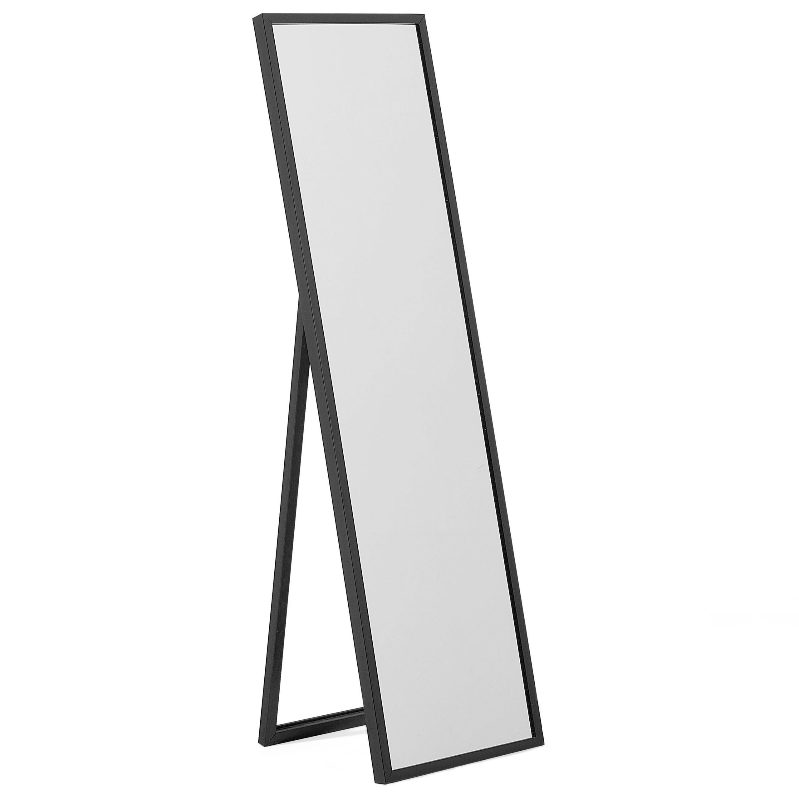 STEHSPIEGEL schwarz rechteckig 40/140 cm Torcy - Schwarz, Kunststoff (40/140/3cm) - Beliani