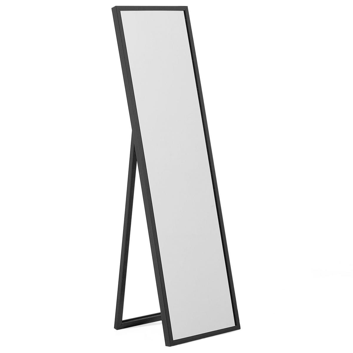 STEHSPIEGEL schwarz rechteckig 40/140 cm Torcy - Schwarz, Kunststoff (40/140/3cm) - Beliani