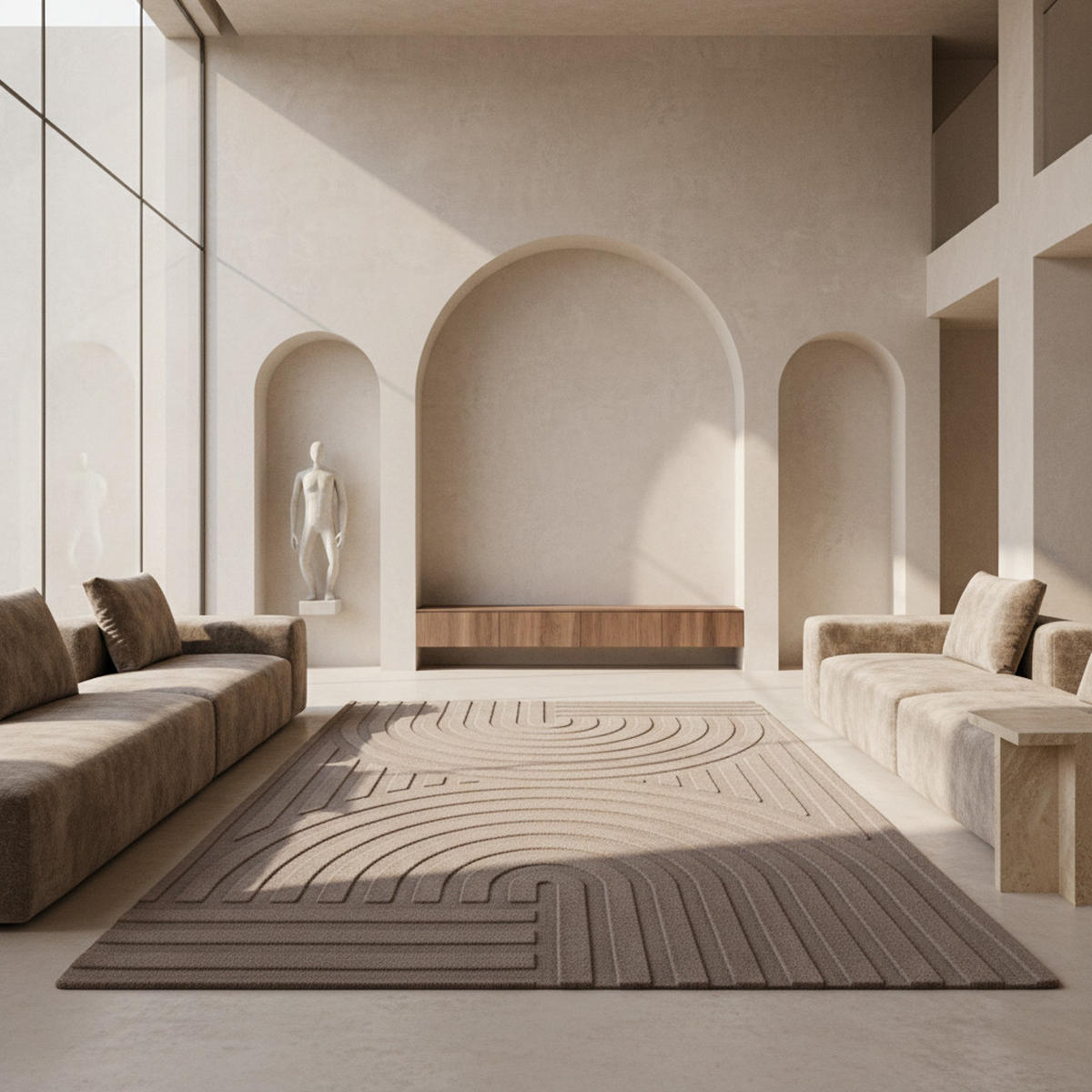 TEPPICH Kurzflor Bohemian Modern Waschbar Schlafzimmer Strapazierfähig Beige 140x200 cm – LAVAREDO - Beige, Textil (140/200cm) - KADIMA DESIGN