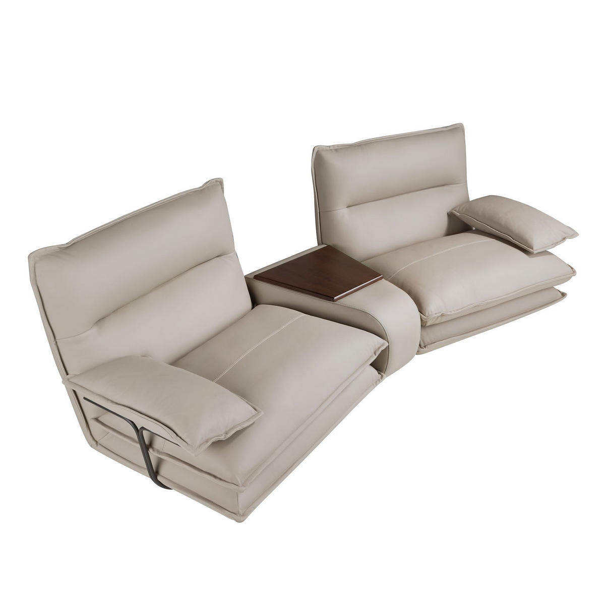 SOFA 2-Sitzer aus taupegrauem Leder 282/93/93 cm - Taupe/Greige, Leder/Metall (282/93/93cm) - ANGEL CERDA