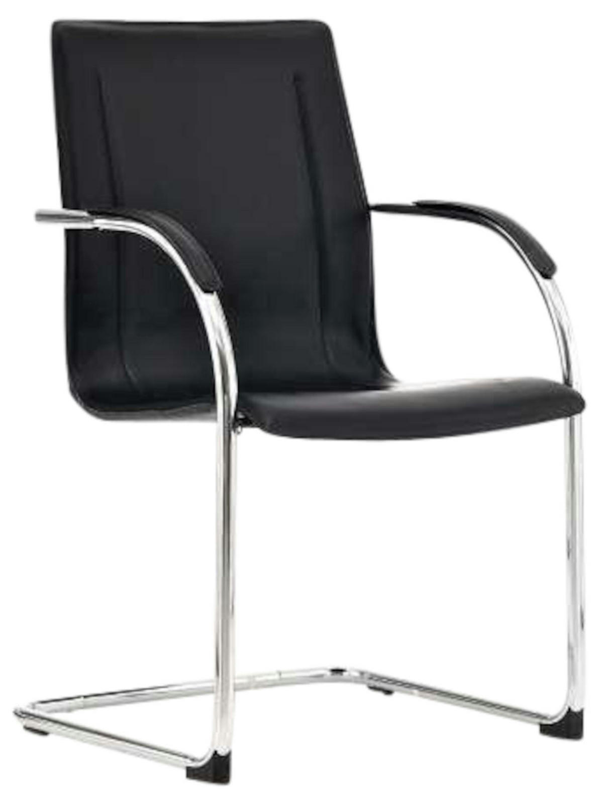 SCHWINGSTUHL 3er Set Lederlook schwarz - Schwarz, Textil/Metall (56/94/52cm) - CLP