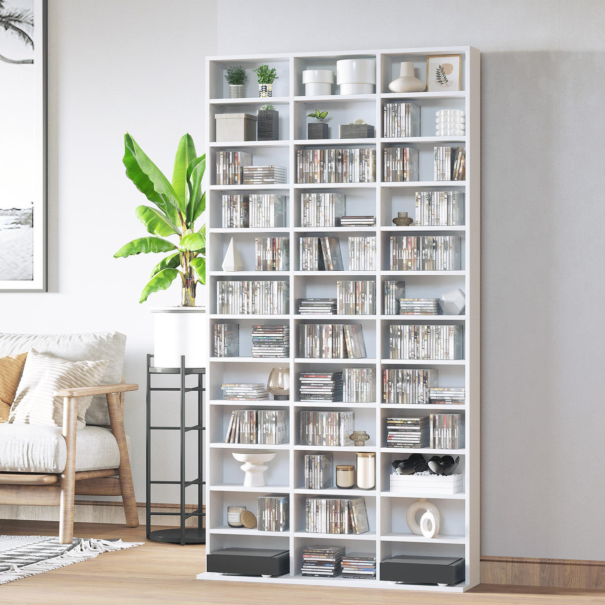 CD-REGAL DE-14419 36 Fächer, verstellbare Böden Weiß - Weiß, Holzwerkstoff (24/102/195cm) - ComfortXL