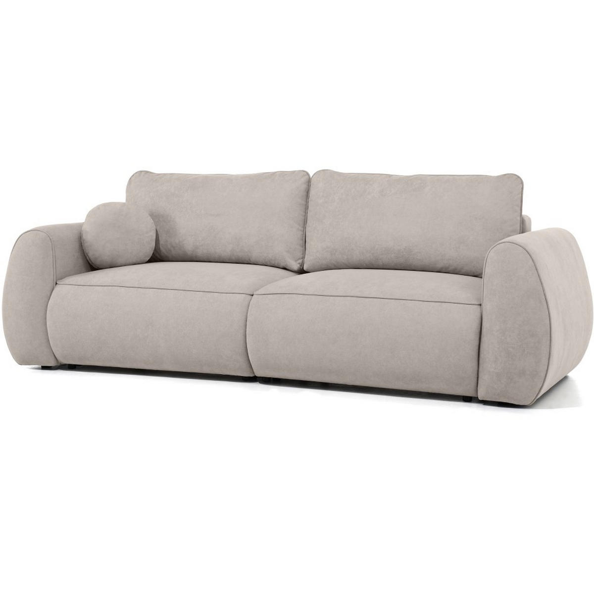 3-SITZER Schlafsofa Bravo mit Eckfunktion, mit zwei Bettkasten, Beige - Beige/Schwarz, Textil (257/96/110cm) - Beautysofa