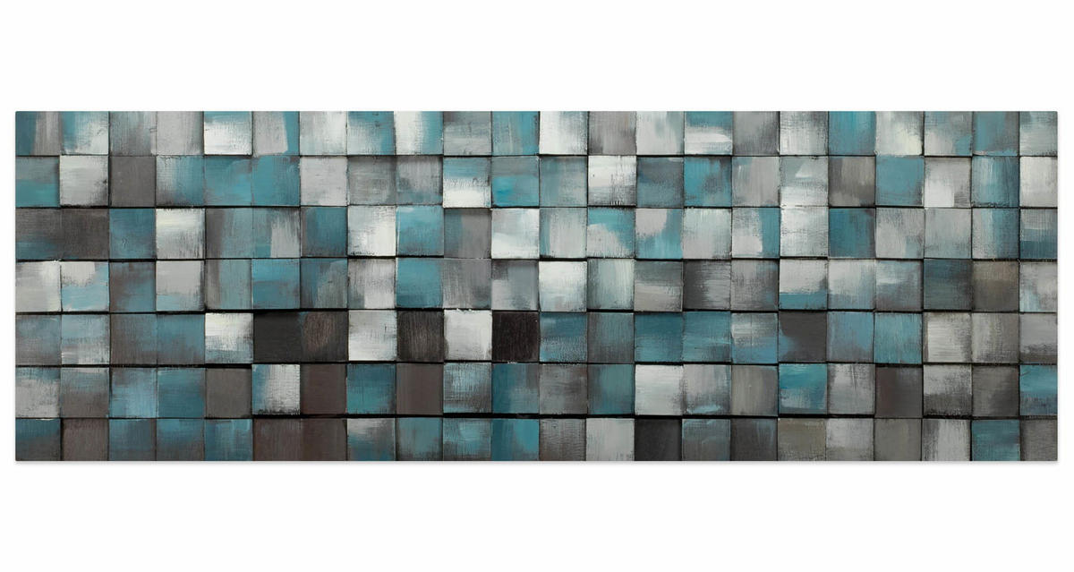 HOLZBILD Blau 144/44 cm - Blau, Holz (7.8/44cm) - KUNSTLOFT