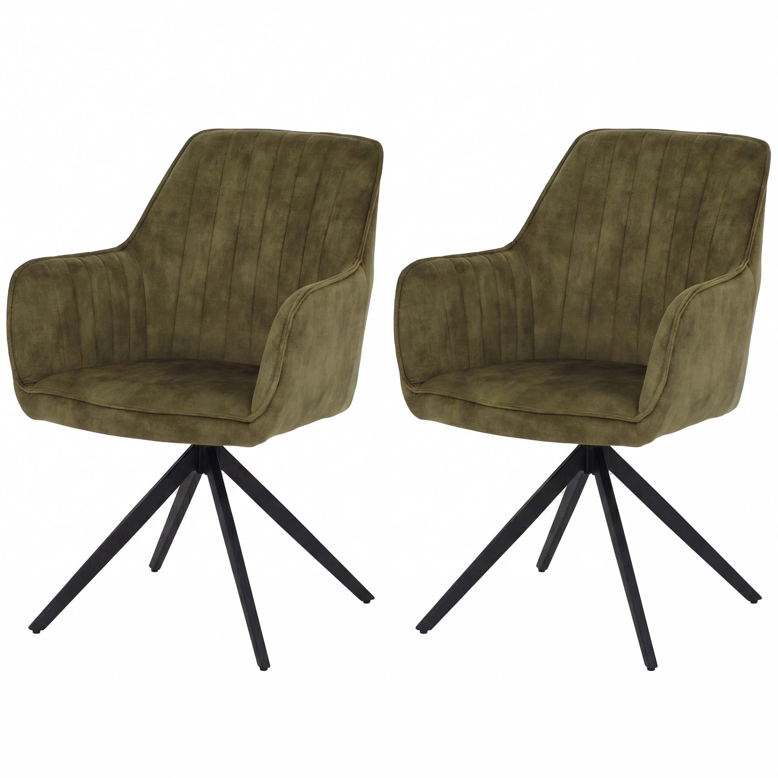 ESSZIMMERSTUHL Olive 2er-Set - Olivgrün/Grün, Textil (57/85/60cm) - MCW