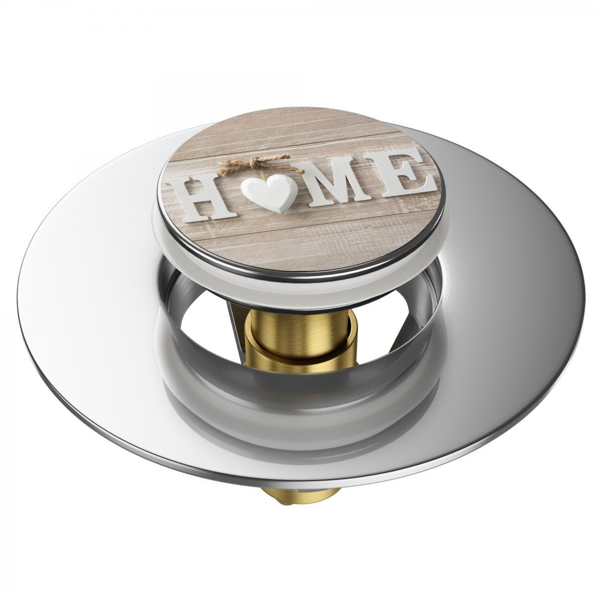 WASCHBECKENSTÖPSEL Pop-Up Home - Braun, Metall (6/4/5cm) - Sanilo