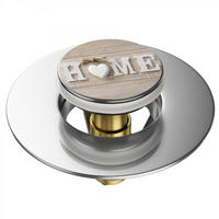 WASCHBECKENSTÖPSEL Pop-Up Home - Braun, Metall (6/4/5cm) - Sanilo