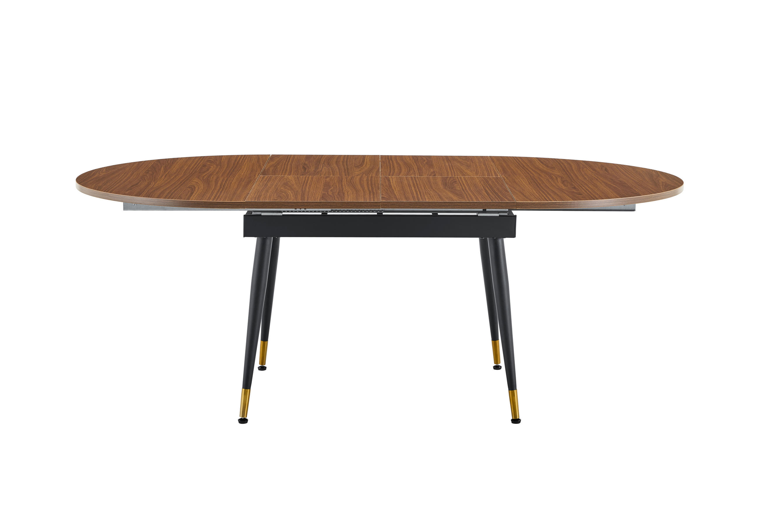 AUSZIEHTISCH Walnussoptik Schwarz 160-200/120/74 cm - Schwarz, Holz (120/200/73.66cm) - PANGIVO