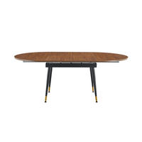 AUSZIEHTISCH Walnussoptik Schwarz 160-200/120/74 cm - Schwarz, Holz (120/200/73.66cm) - PANGIVO