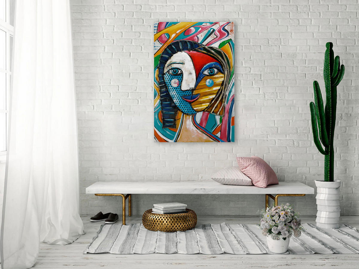 METALLBILD Bunt 60/90 cm - Multicolor, Metall (5/90cm) - KUNSTLOFT