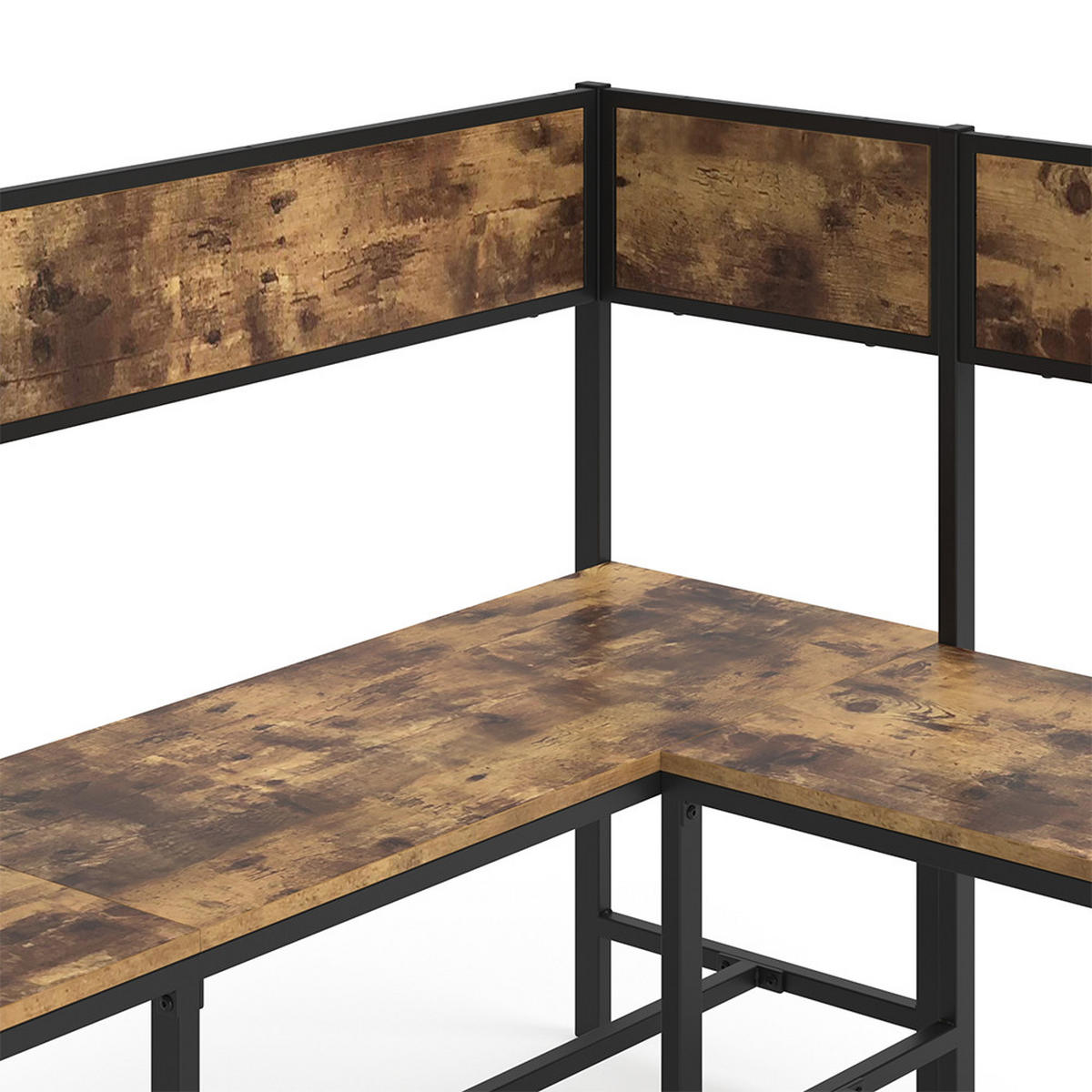 ESSZIMMER-ECKBANK Fyrk Eiche rustikal 195 x 142 cm - Wildeiche/Schwarz, Holzwerkstoff (195/90/142cm) - Vicco