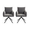ESSZIMMERSTUHL 2er Set Drehstuhl Samt Grau Lordosenstütze - Grau, Textil (59.5/88/65cm) - FLIEKS