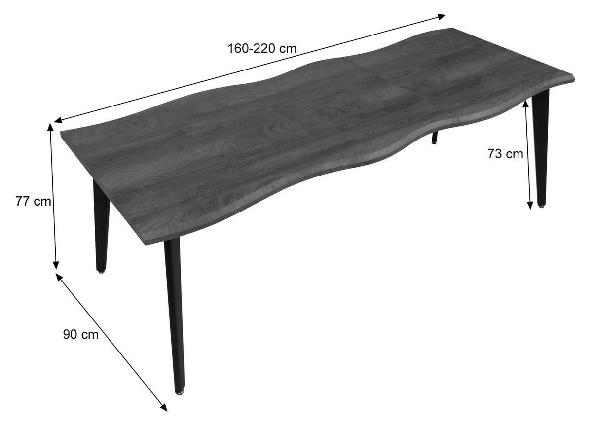 ESSZIMMERTISCH eckig Eiche Dekor - Eichefarben, Holz (90/220/77cm) - MCW