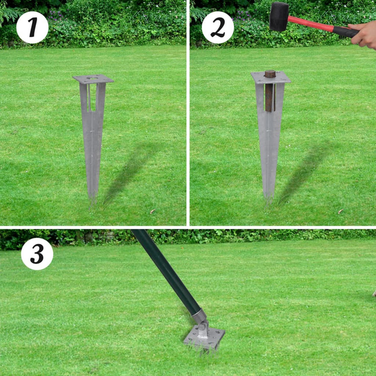 GARTENZAUN, Eurozaun-Set mit Erdspießen, 25/1 m, aus Stahl, Grün - Grün, Metall (2500/100cm) - vidaXL