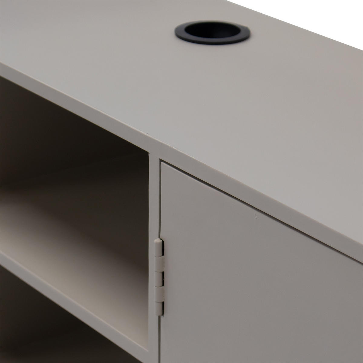 SCHWEBENDES TV-Möbel mit 4-Türen aus Mangoholz 200cm, taupe - Taupe, Holz (200/40/30cm) - Giga Meubel