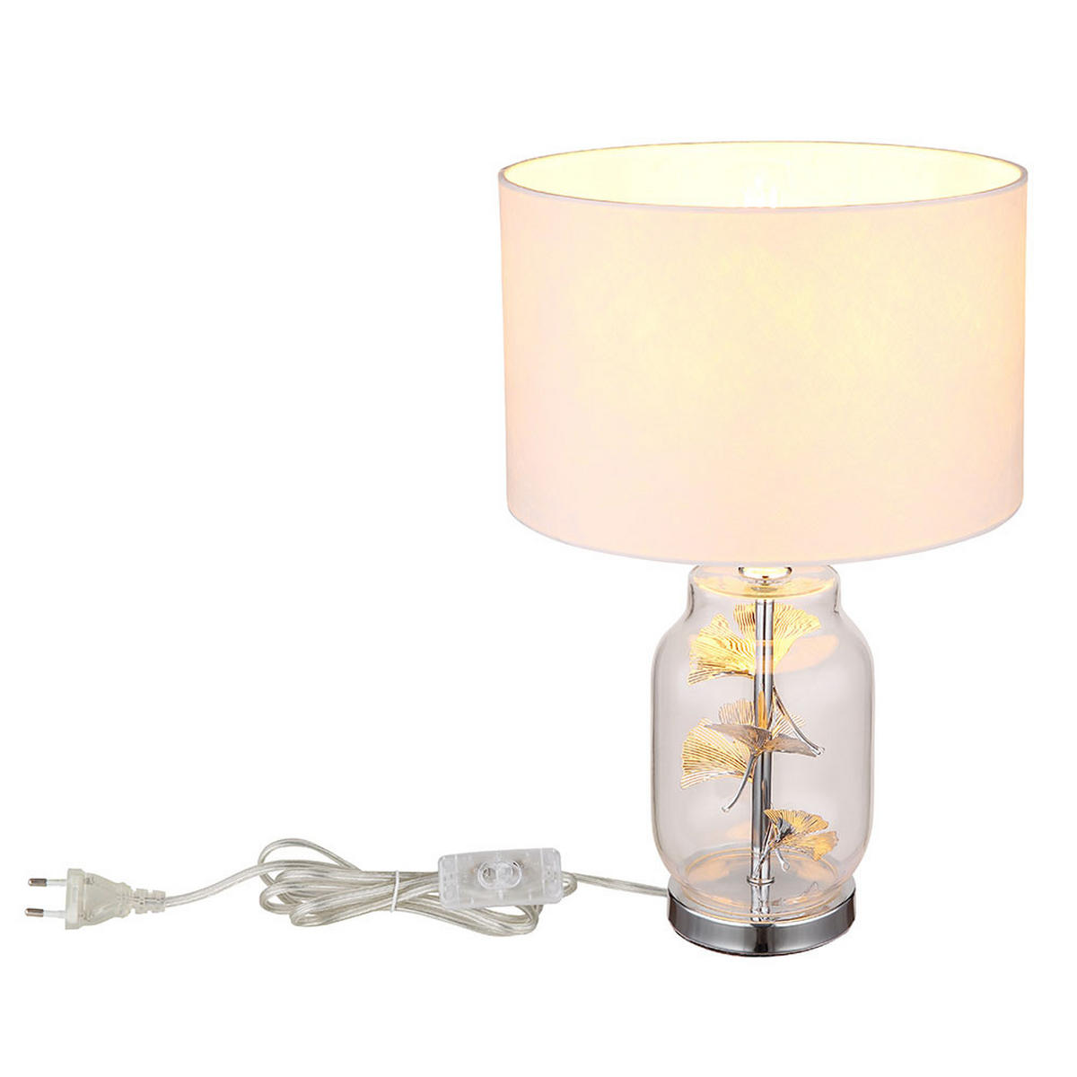 LED TISCHLEUCHTE Metall Weiß - Weiß, Glas (25/25/38cm) - Globo Lighting