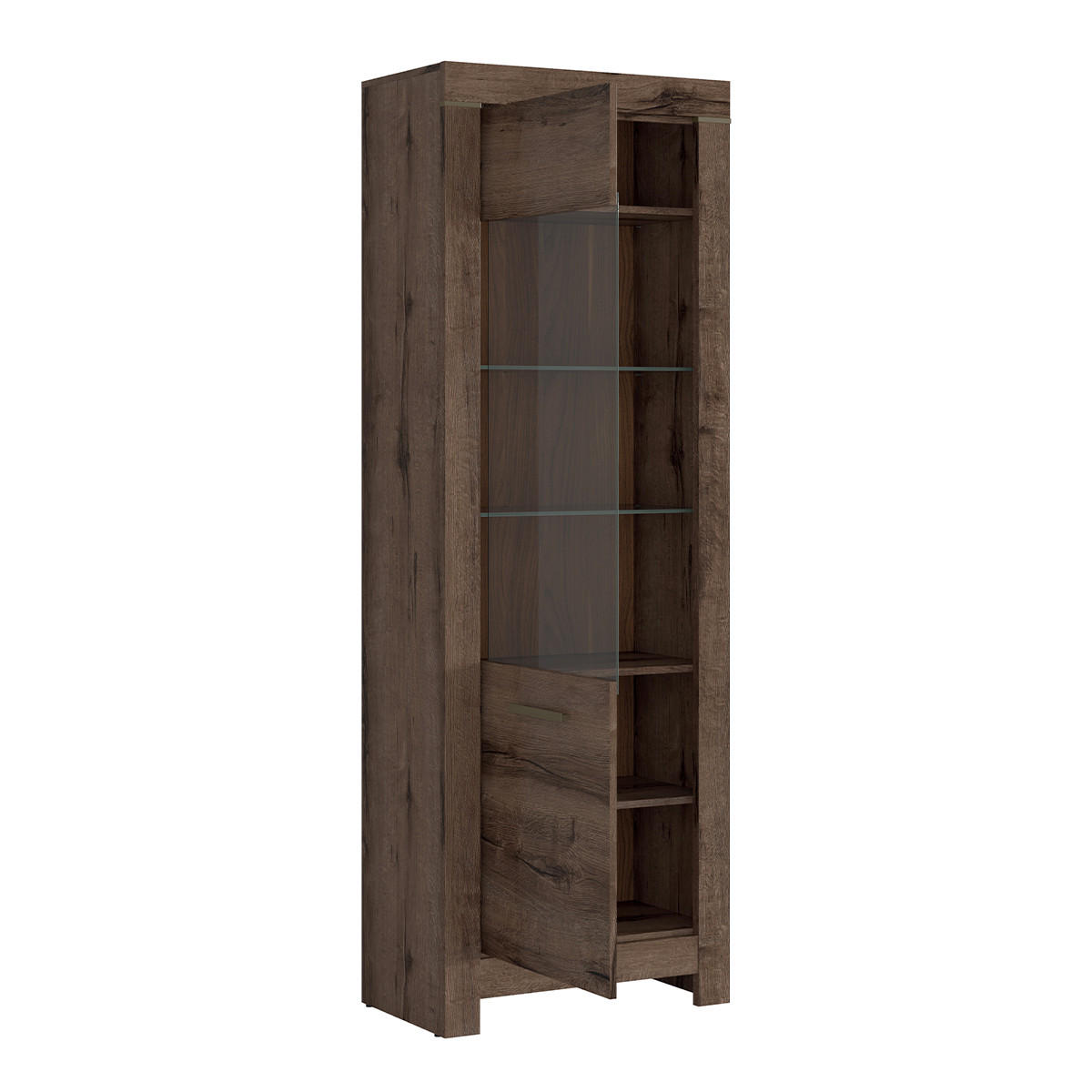 VITRÍNA Adam Tmavé dřevo - hnědá, kompozitní dřevo (68/196/39cm) - Petits-meubles