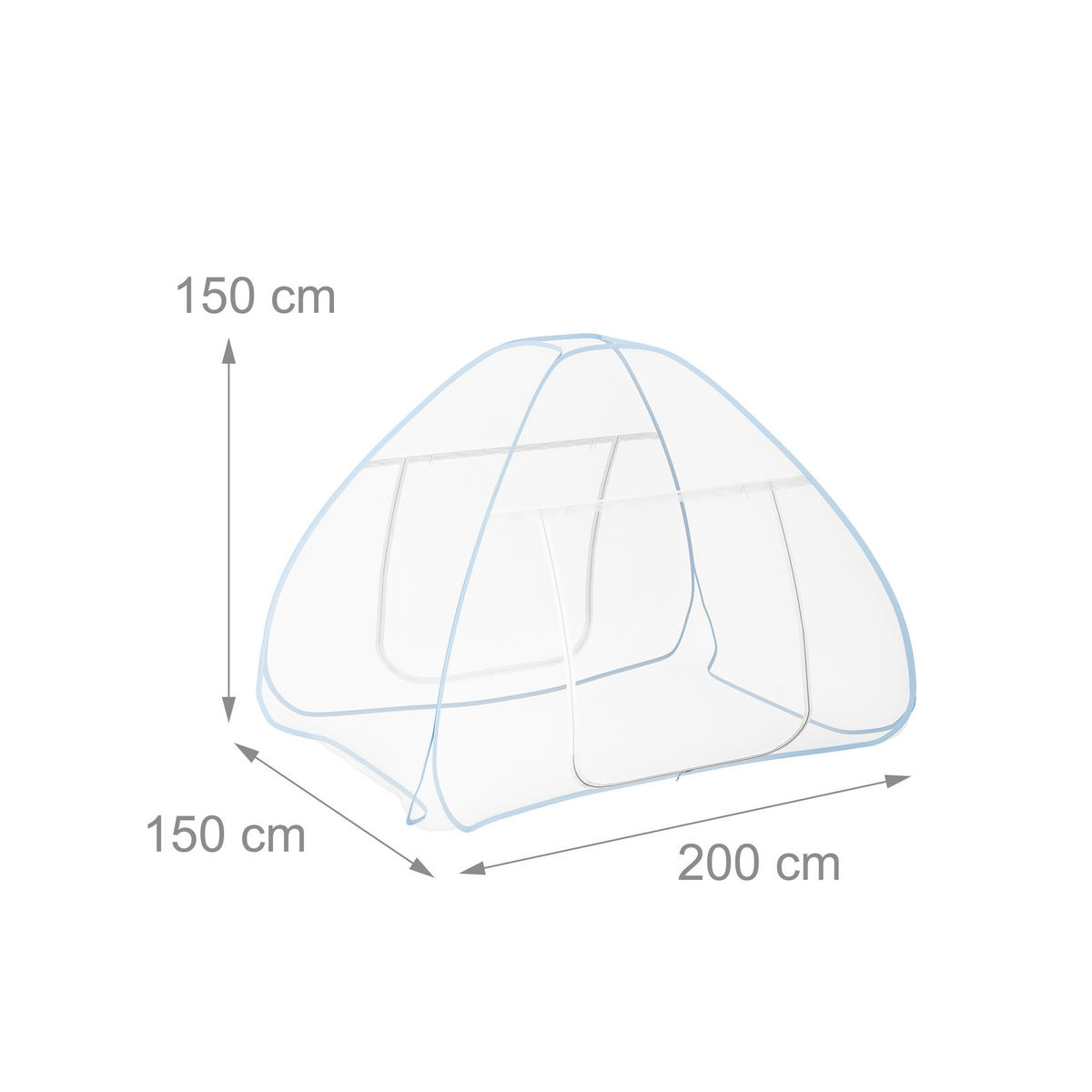 MOSKYTIÉRA - biela, textil/plast (150/150/200cm) - Relaxdays