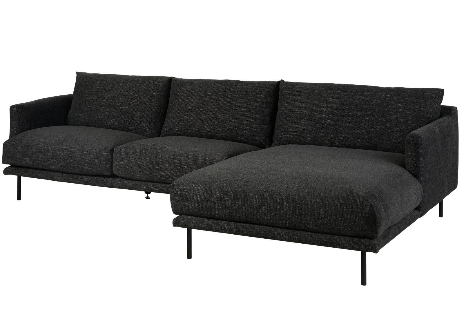ECKSOFA 285x161x81 Silikon-Feder Mix schwarz TRIENT - Schwarz, Holz (285/161cm) - Massivmoebel24