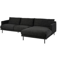 ECKSOFA 285x161x81 Silikon-Feder Mix schwarz TRIENT - Schwarz, Holz (285/161cm) - Massivmoebel24