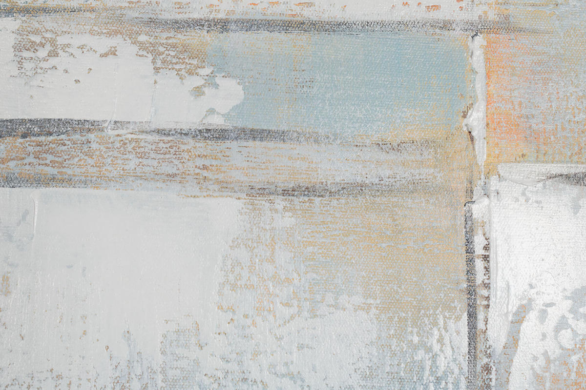 RUČNE MAĽOVANÝ AKRYLOVÝ OBRAZ 60/90 cm, sivý, abstraktný geometrický motív - sivá, drevo/textil (60/90cm) - KUNSTLOFT