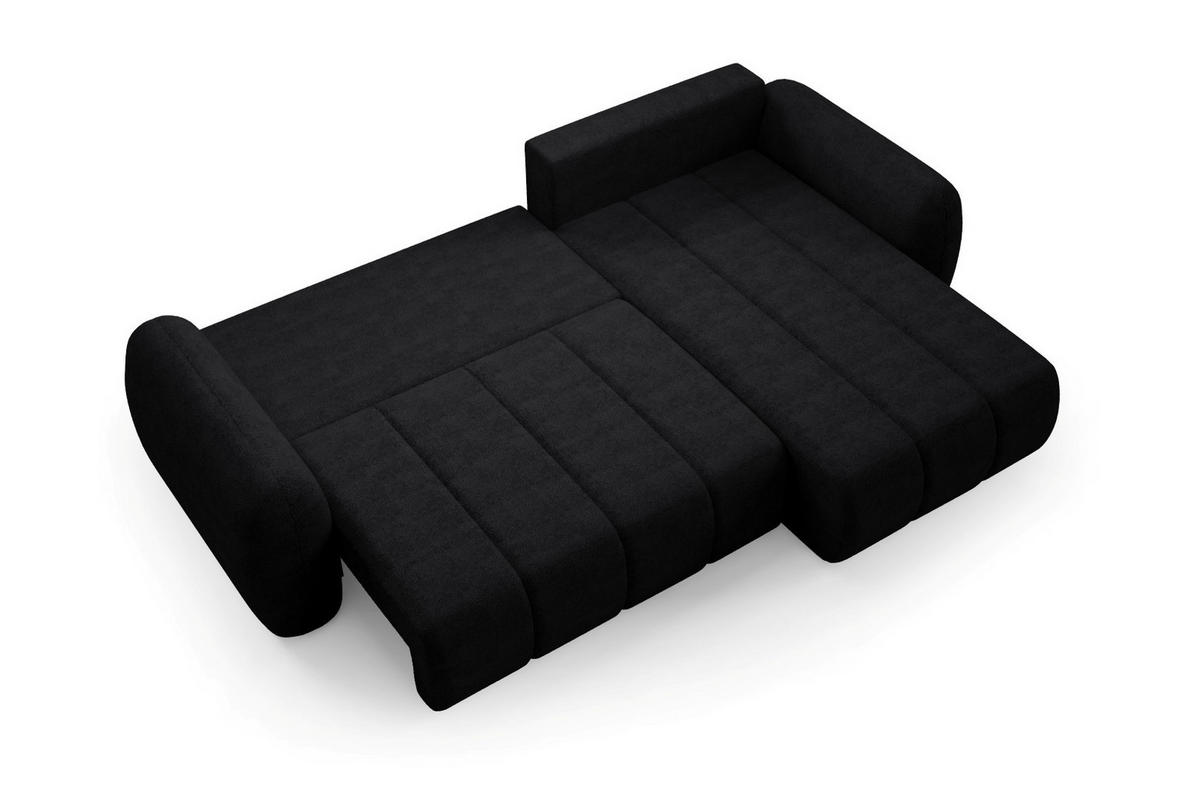ECKSOFA mit Schlaffunktion Premium Schwarz - Schwarz, Holz/Holzwerkstoff (304/190cm) - Furnisell