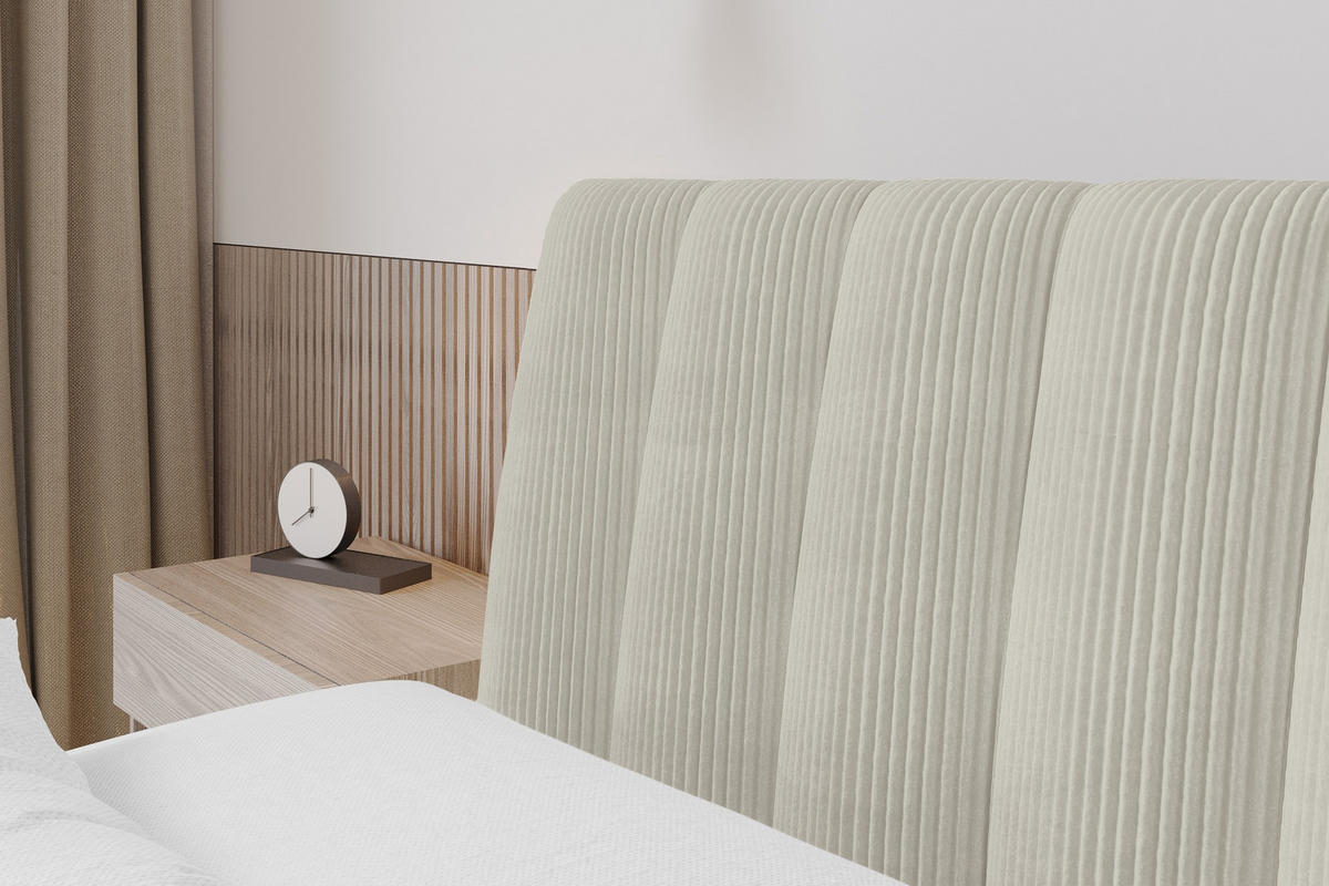 POLSTERBETT mit Bettkasten und Lattenrost, Boxbett ohne Matratze - ILAN 180x200 Creme - Creme, Holzwerkstoff/Textil (180/200cm) - ALTDECOR