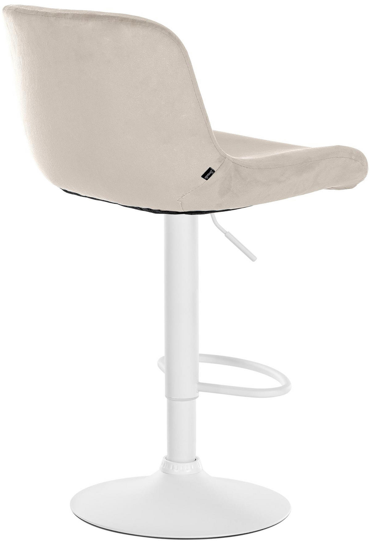 BARHOCKER 2er Set Salomon Weiß Samt creme - Naturfarben/Weiß, Textil/Metall (50/106/52cm) - TPFLiving