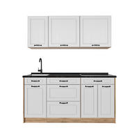 SAMOSTATNÁ KUCHYŇA R-Line, Biely vidiecky dom/Dub Goldkraft, 160 cm antrasiitti työtaso - biela/dub medový, kompozitné drevo (160/81.6/60cm) - Vicco