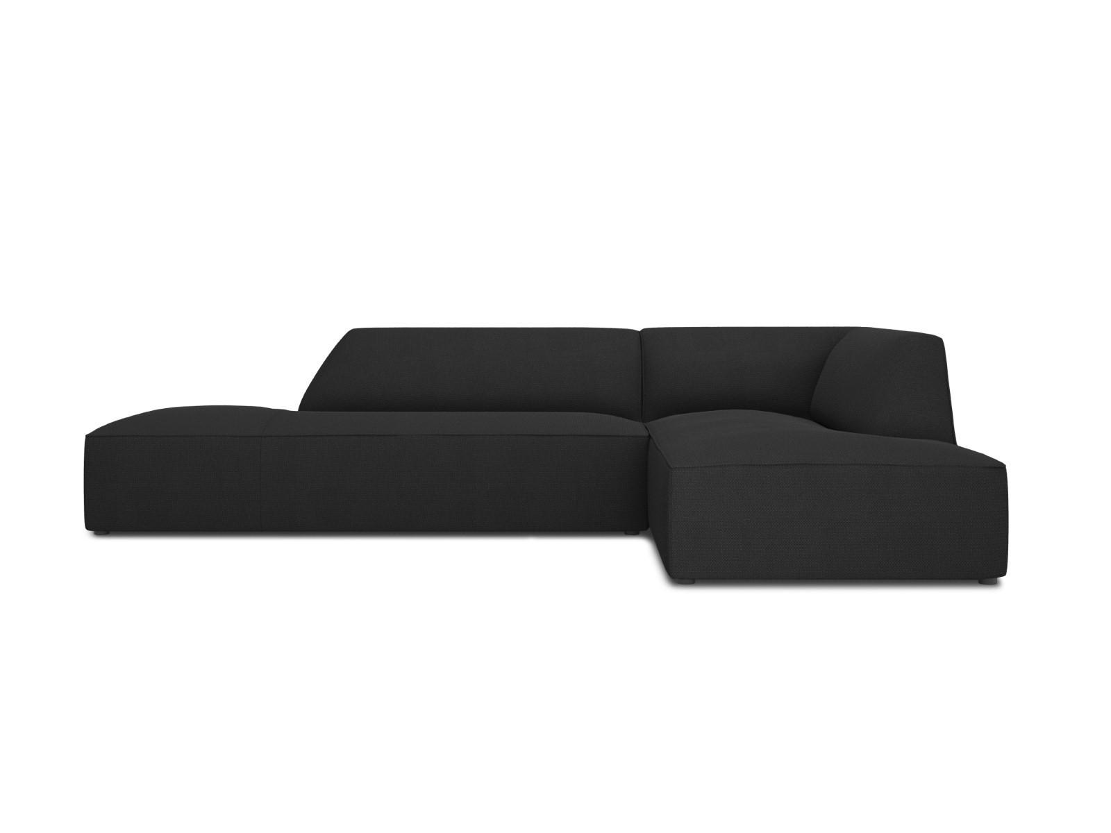 ECKSOFA rechts Ruby aus strukturiertem Stoff schwarz 4 Sitzplätze - Schwarz, Textil (180/273cm) - Micadoni