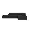 ECKSOFA rechts Ruby aus strukturiertem Stoff schwarz 4 Sitzplätze - Schwarz, Textil (180/273cm) - Micadoni