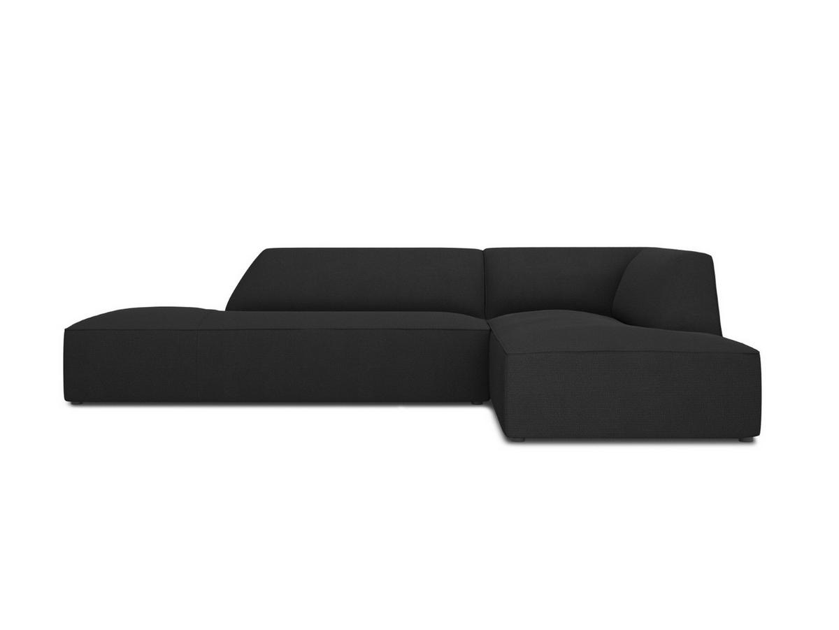 ECKSOFA rechts Ruby aus strukturiertem Stoff schwarz 4 Sitzplätze - Schwarz, Textil (180/273cm) - Micadoni
