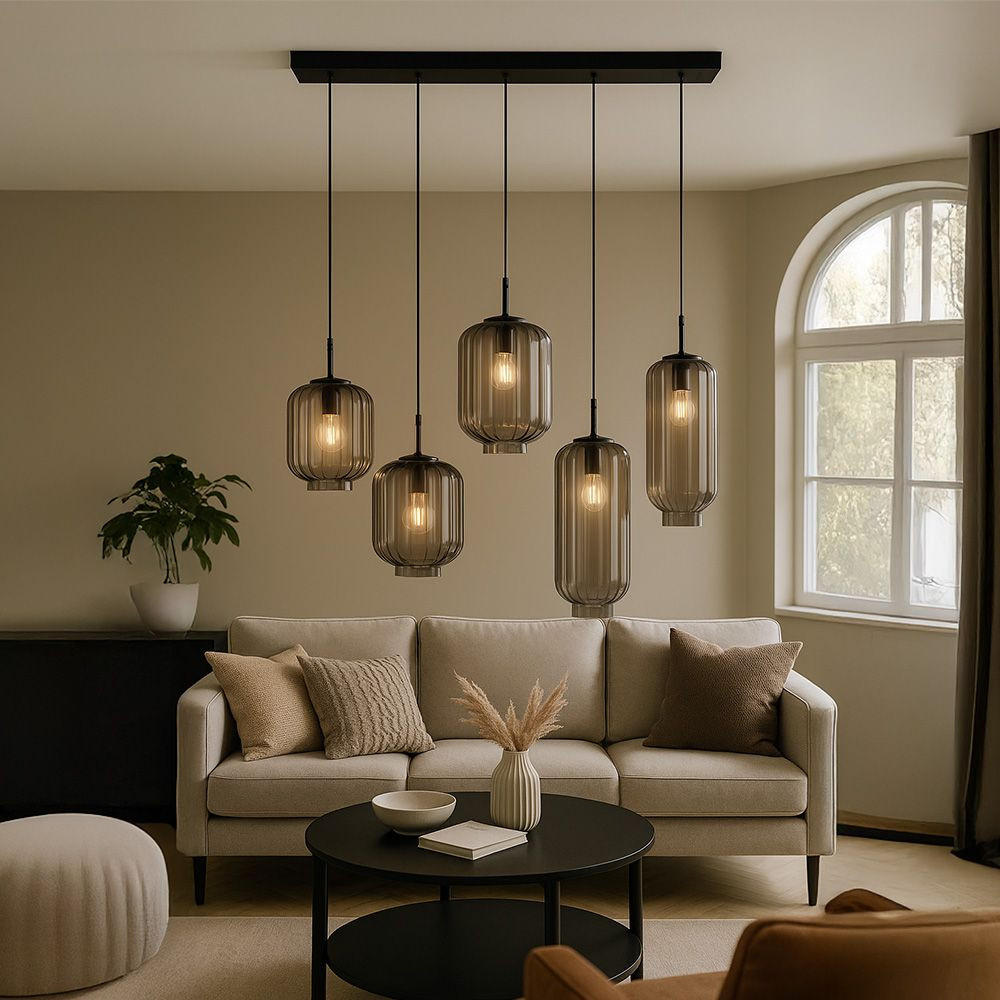 Thumbnail - s.luce Hängeleuchte, Anthrazit, Weiß, Glas, Zylindrisch, 25x27x25 cm, Lampen & Leuchten, Innenbeleuchtung, Hängelampen, ...